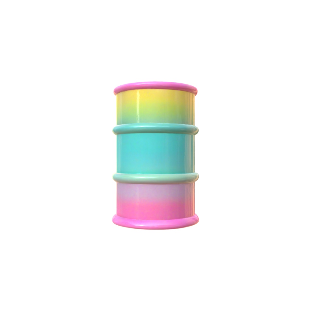 Simple gradient color bright bucket 3d model