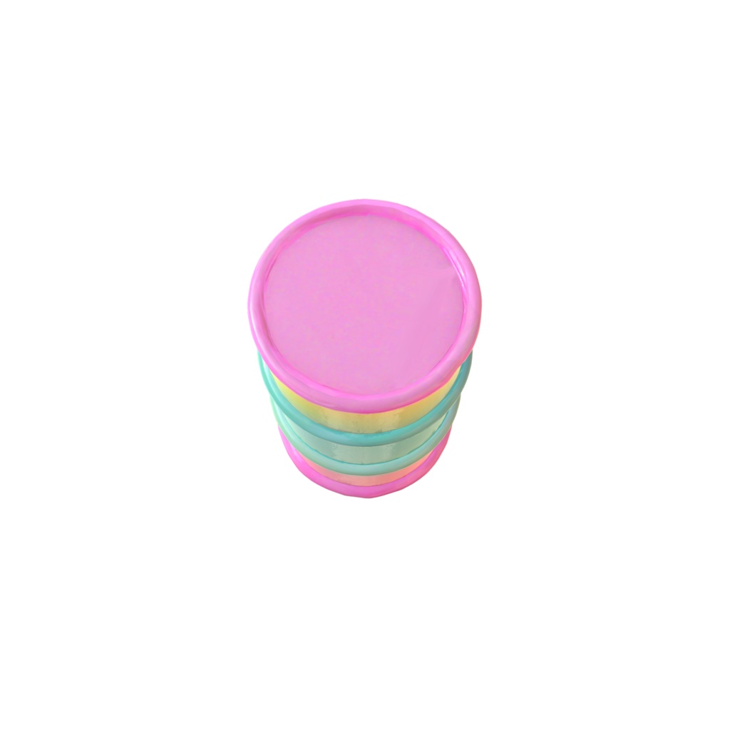 Simple gradient color bright bucket 3d model
