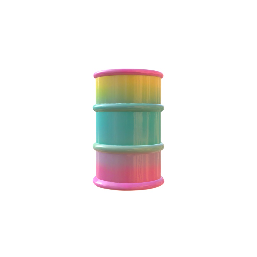 Simple gradient color bright bucket 3d model