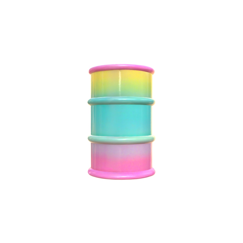 Simple gradient color bright bucket 3d model