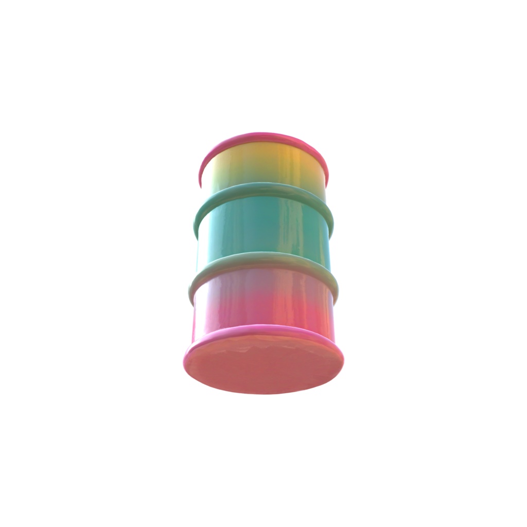 Simple gradient color bright bucket 3d model