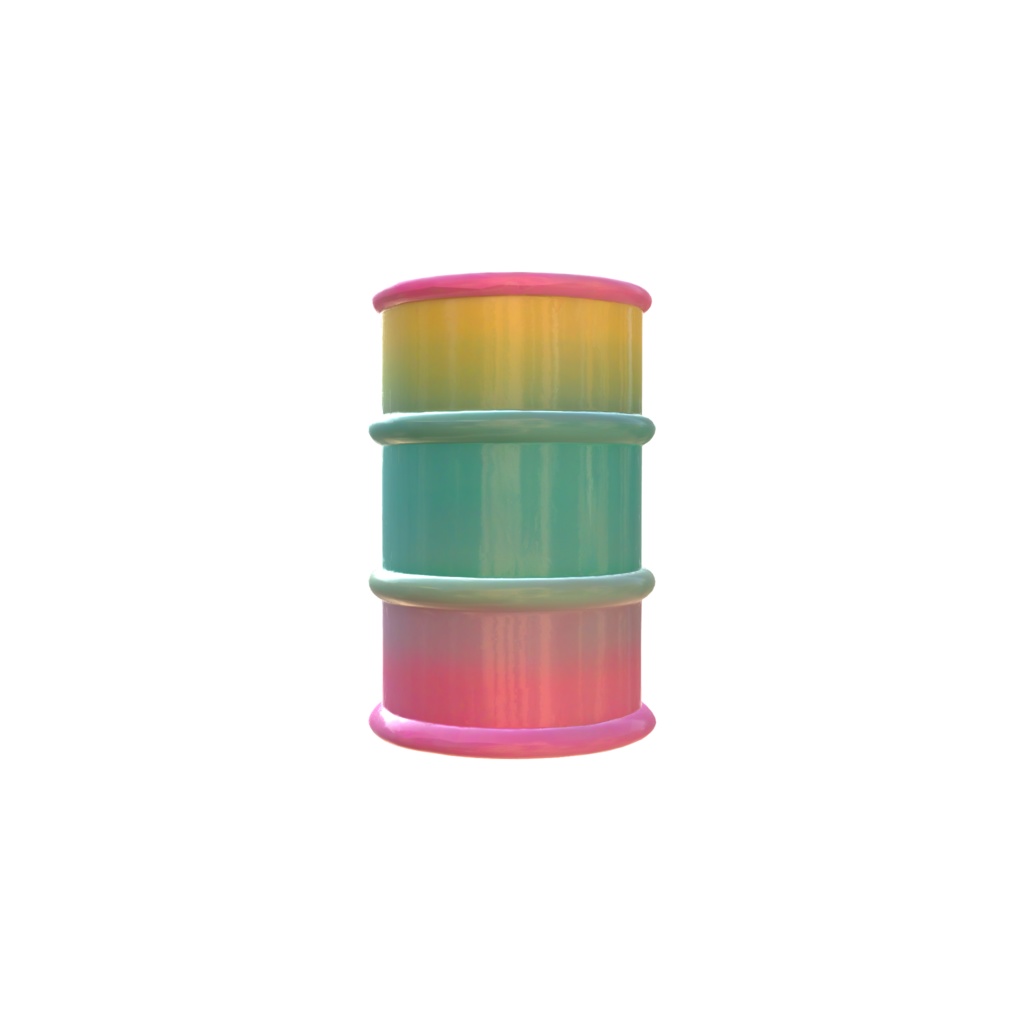Simple gradient color bright bucket 3d model
