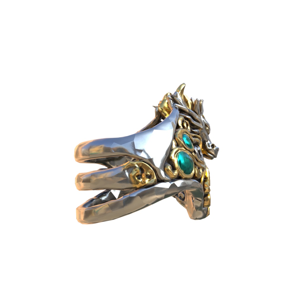 Emerald Dragon Ring 3d model