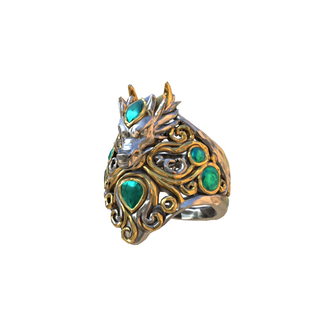 Emerald Dragon Ring 3d model