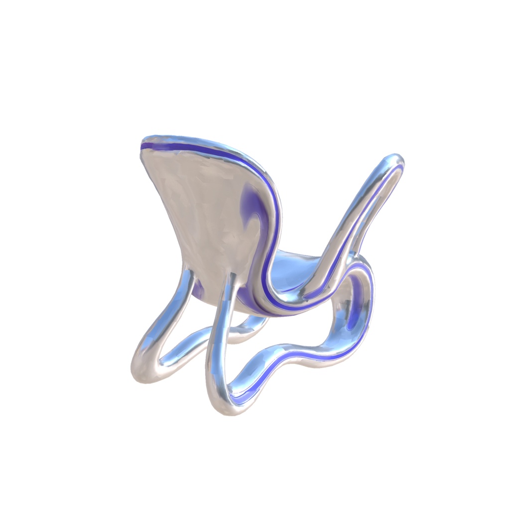 Streamlined metallic swivel chair