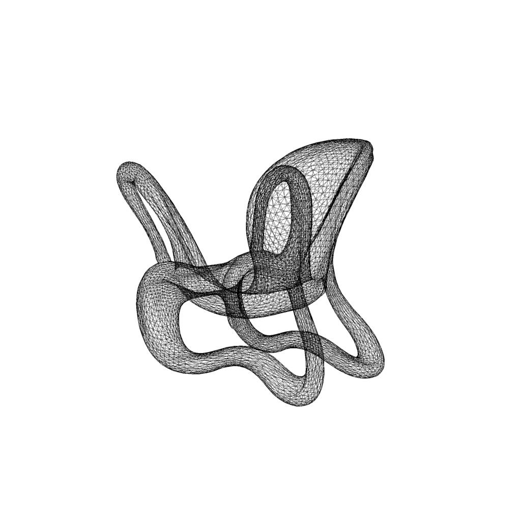 Streamlined metallic swivel chair