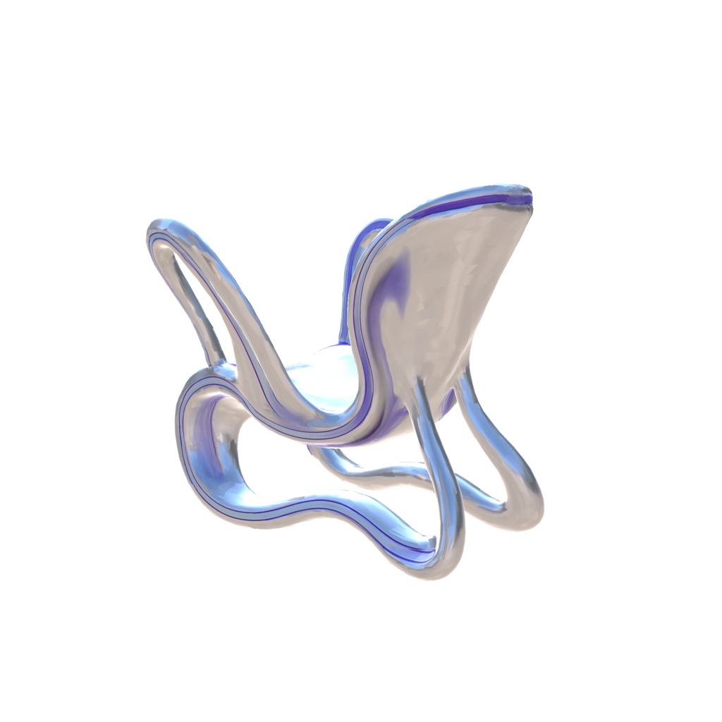 Streamlined metallic swivel chair
