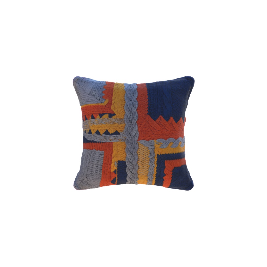 Patchwork knitted cushion 3D model