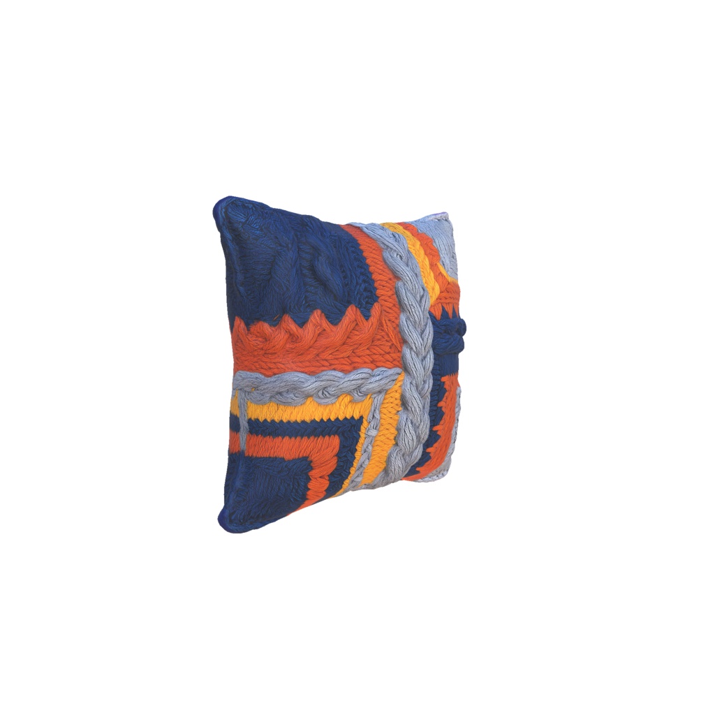 Patchwork knitted cushion 3D model