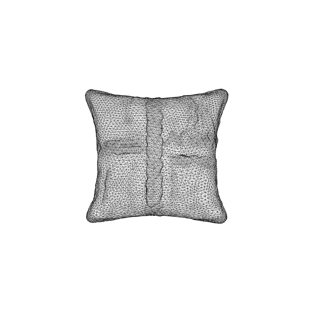 Patchwork knitted cushion 3D model