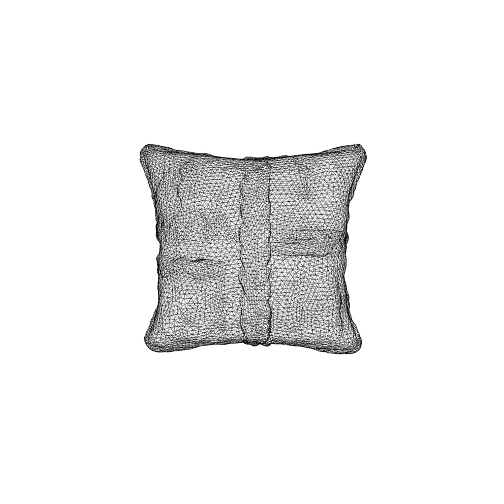 Patchwork knitted cushion 3D model