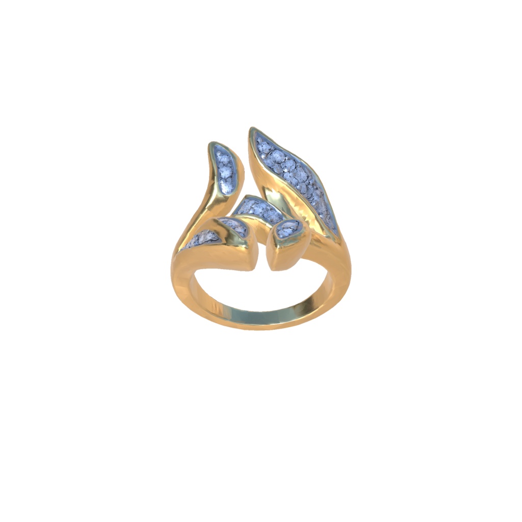 Diamond gold ring 3D model