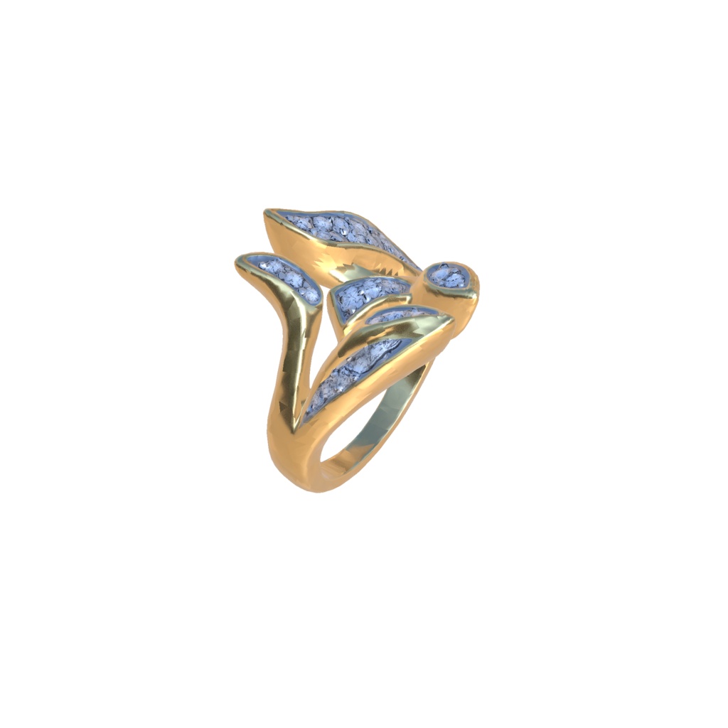 Diamond gold ring 3D model