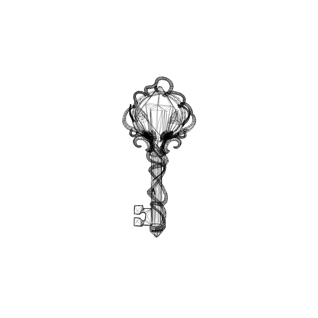 Amethyst crystal key 3d model