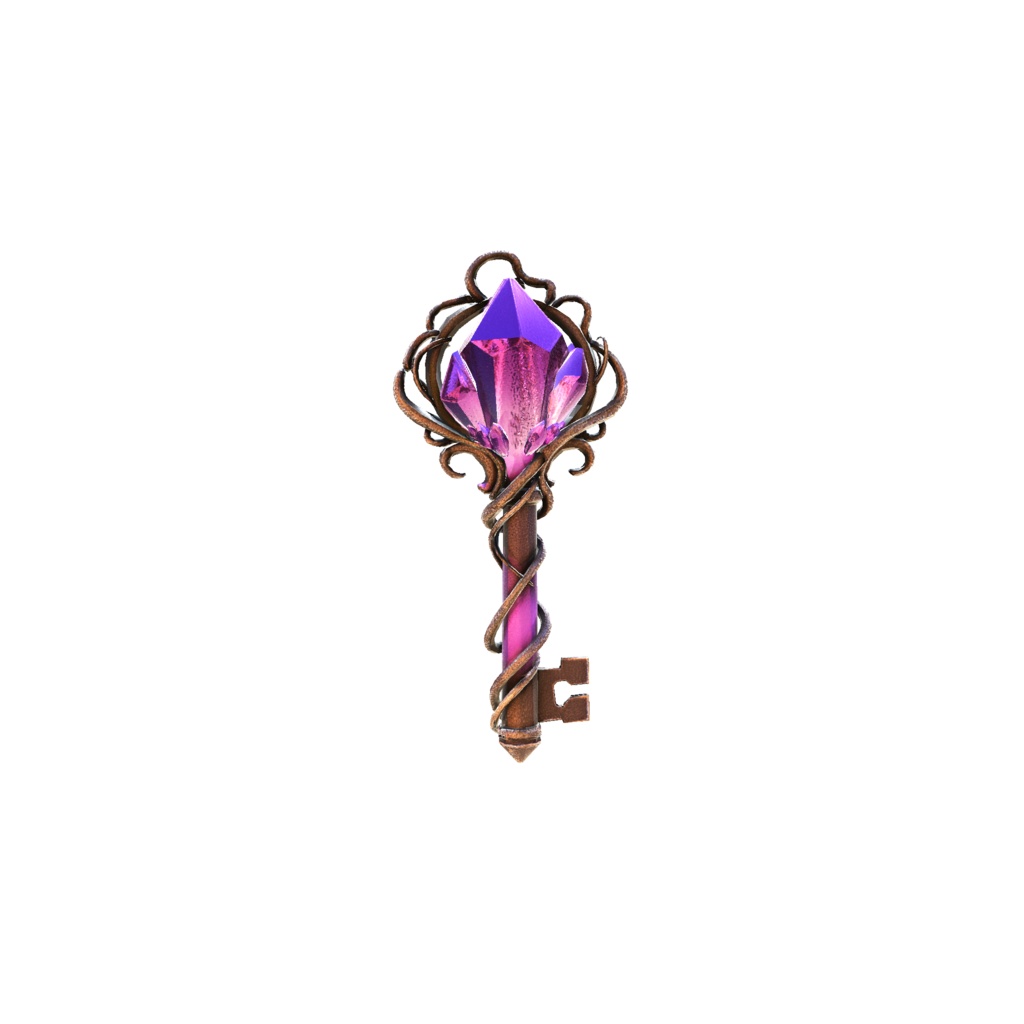 Amethyst crystal key 3d model