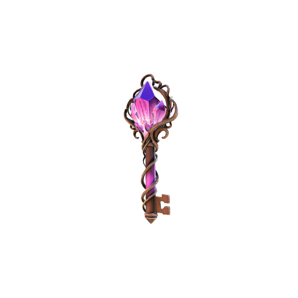 Amethyst crystal key 3d model