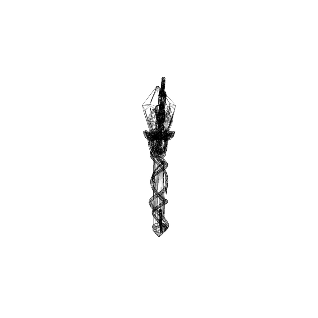 Amethyst crystal key 3d model