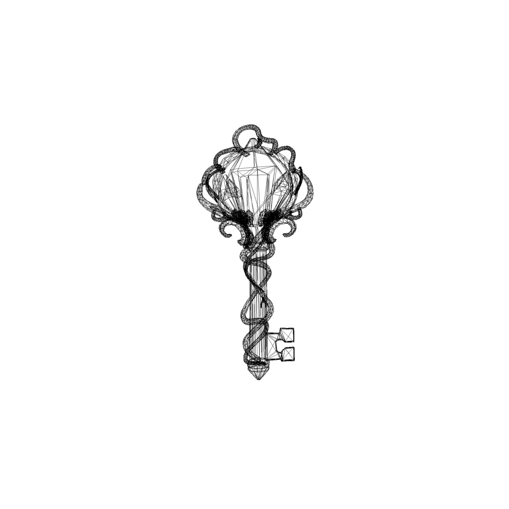 Amethyst crystal key 3d model