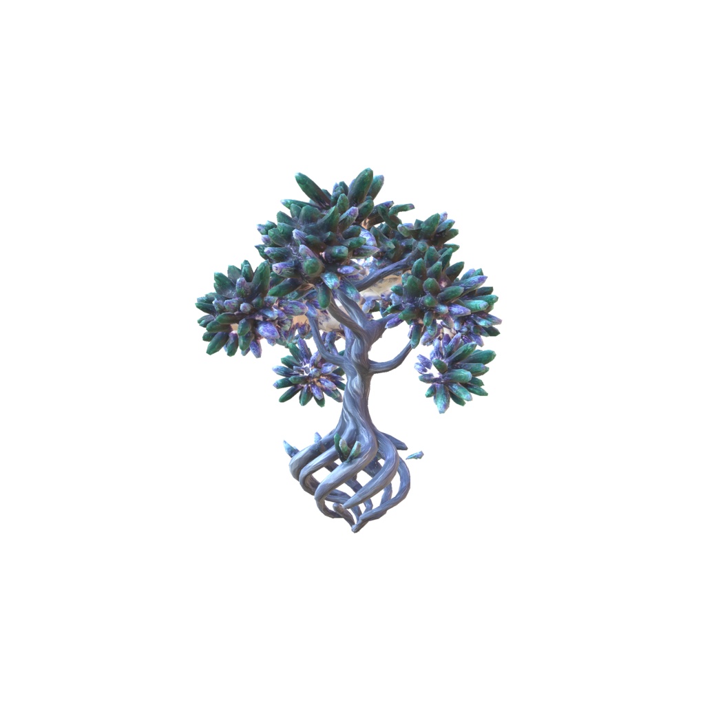 Blue crystal tree 3d model
