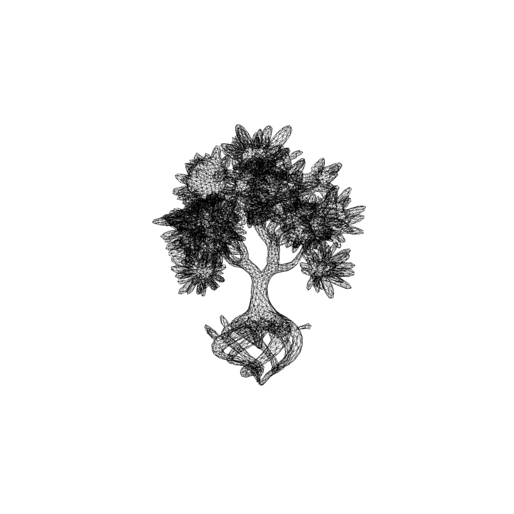 Blue crystal tree 3d model