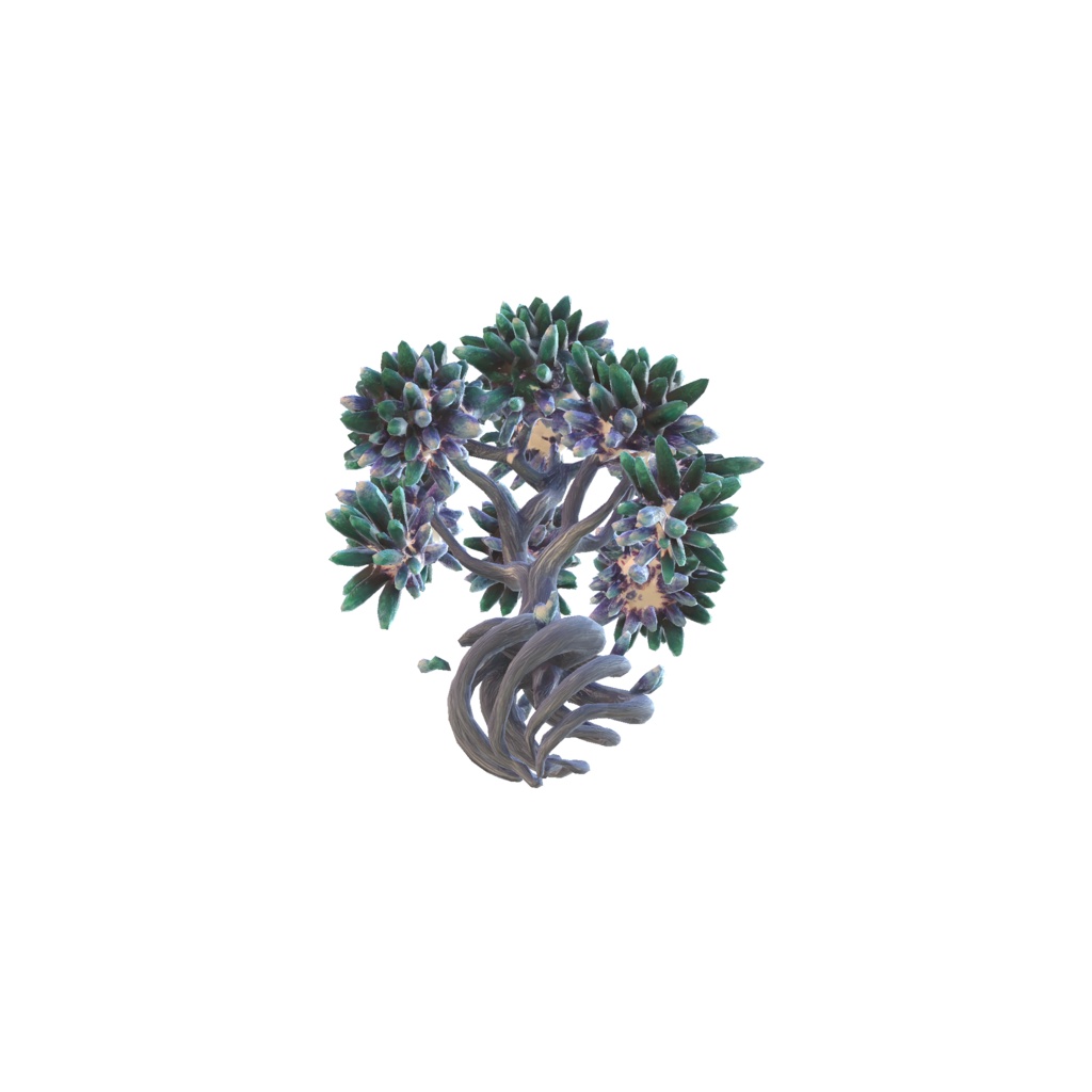 Blue crystal tree 3d model