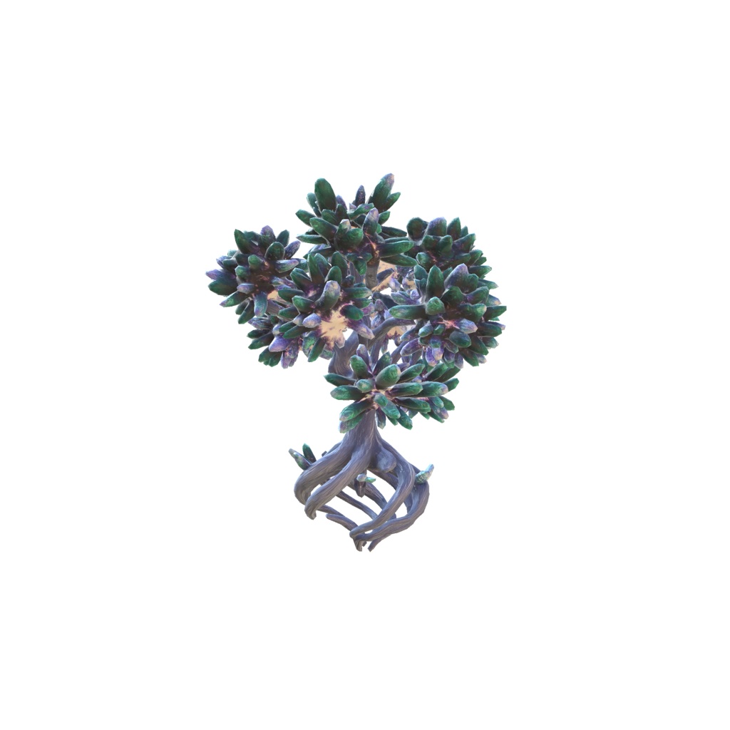 Blue crystal tree 3d model