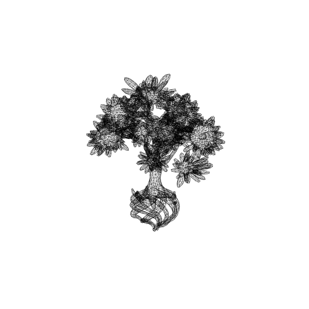 Blue crystal tree 3d model
