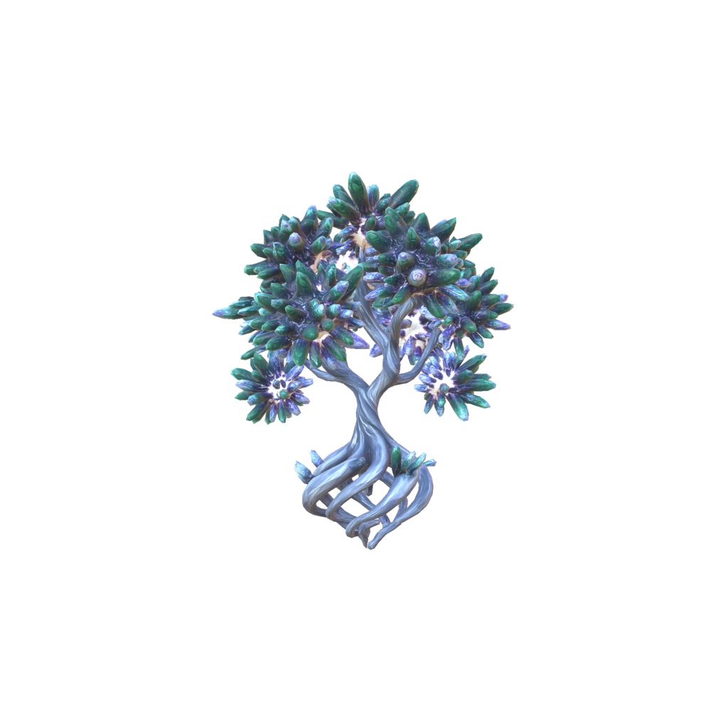 Blue crystal tree 3d model