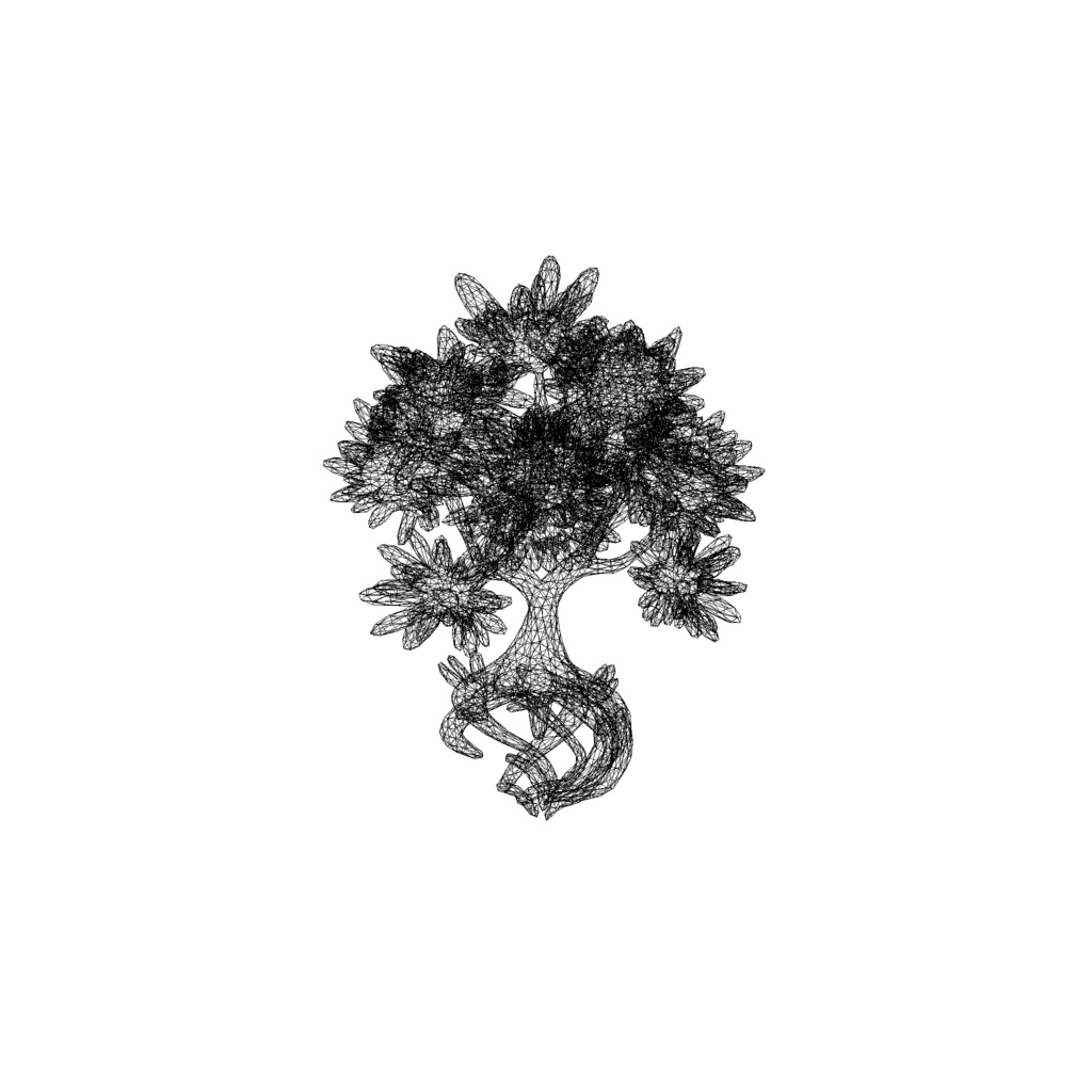 Blue crystal tree 3d model