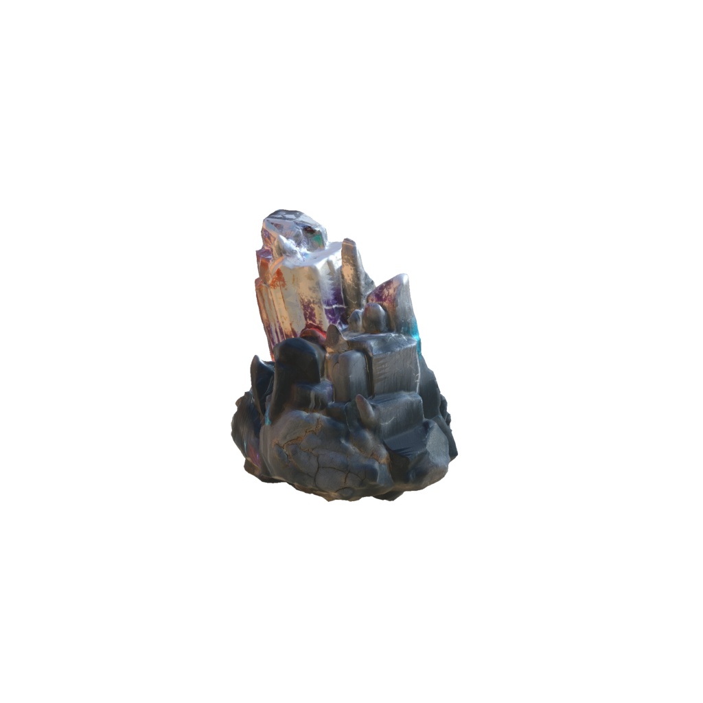 Giant glowing crystal cluster 3d model