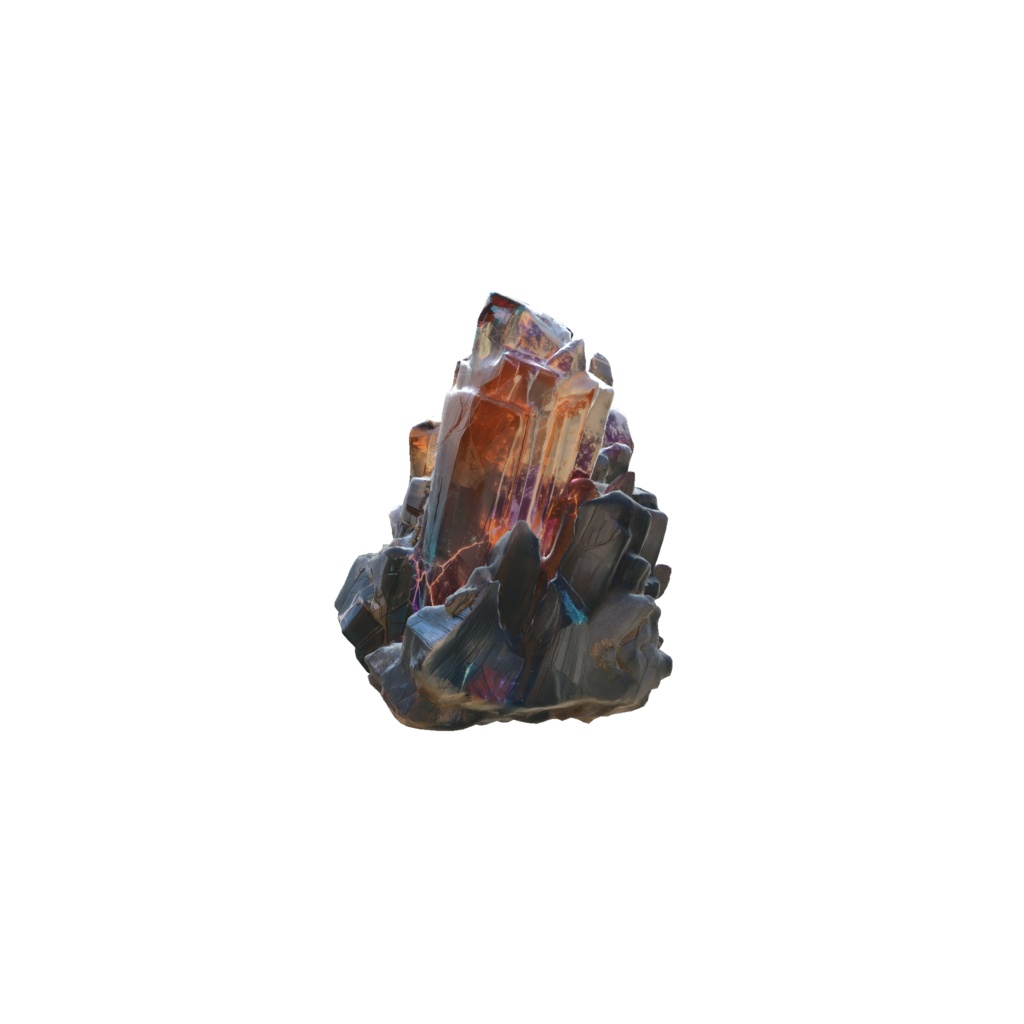 Giant glowing crystal cluster 3d model