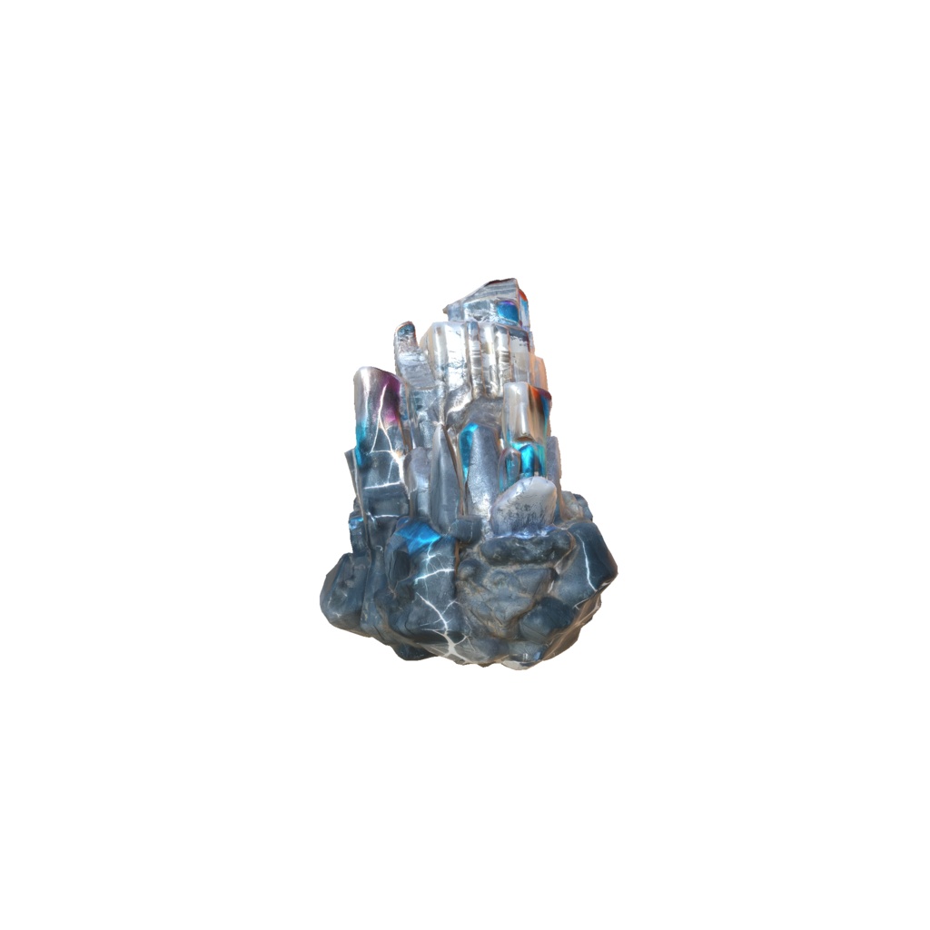 Giant glowing crystal cluster 3d model