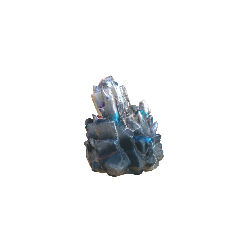 Giant glowing crystal cluster 3d model