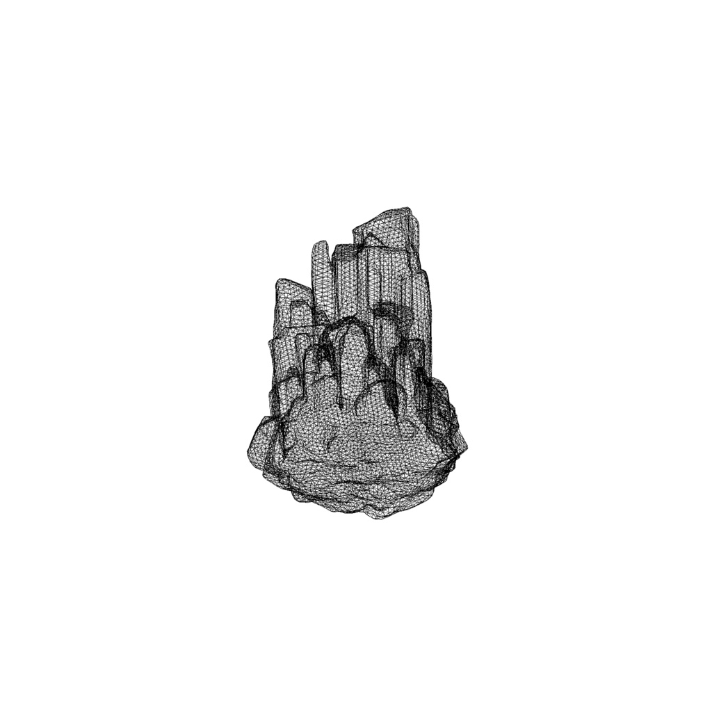 Giant glowing crystal cluster 3d model