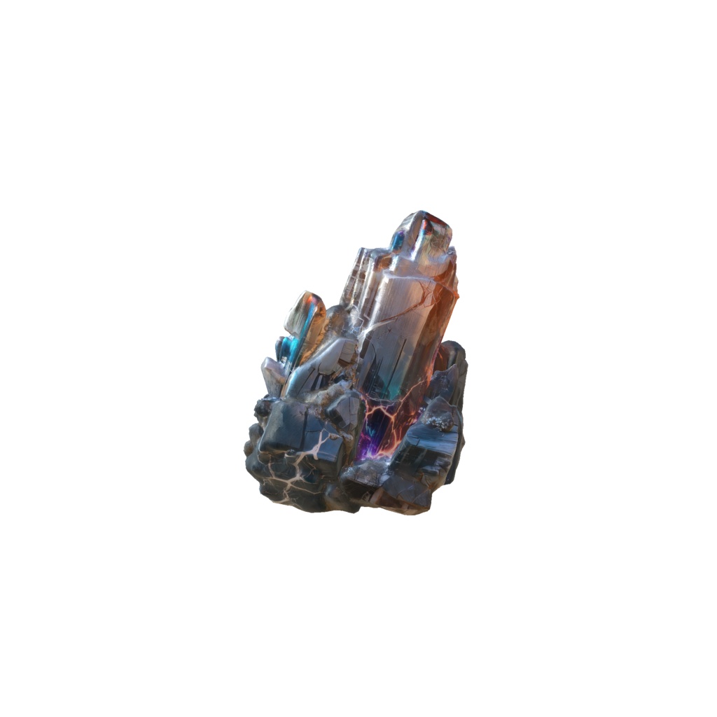 Giant glowing crystal cluster 3d model