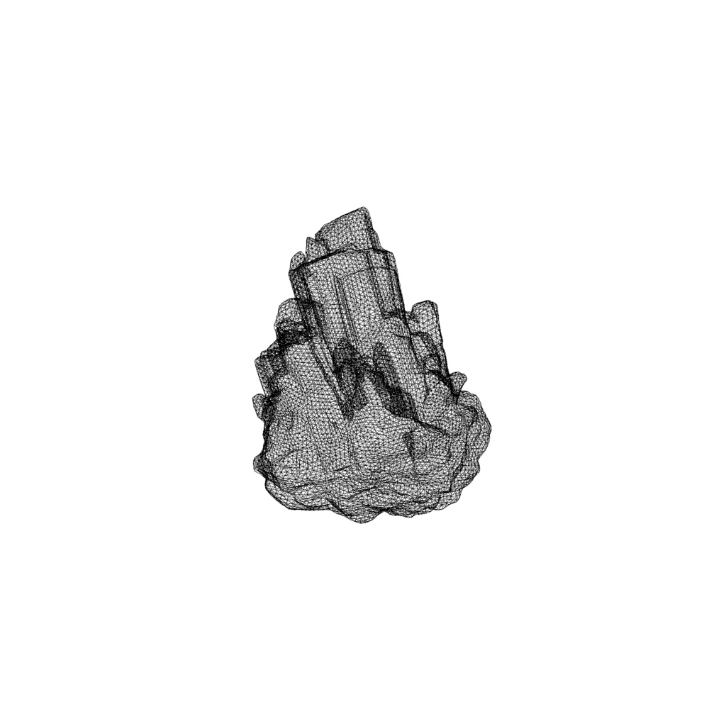 Giant glowing crystal cluster 3d model