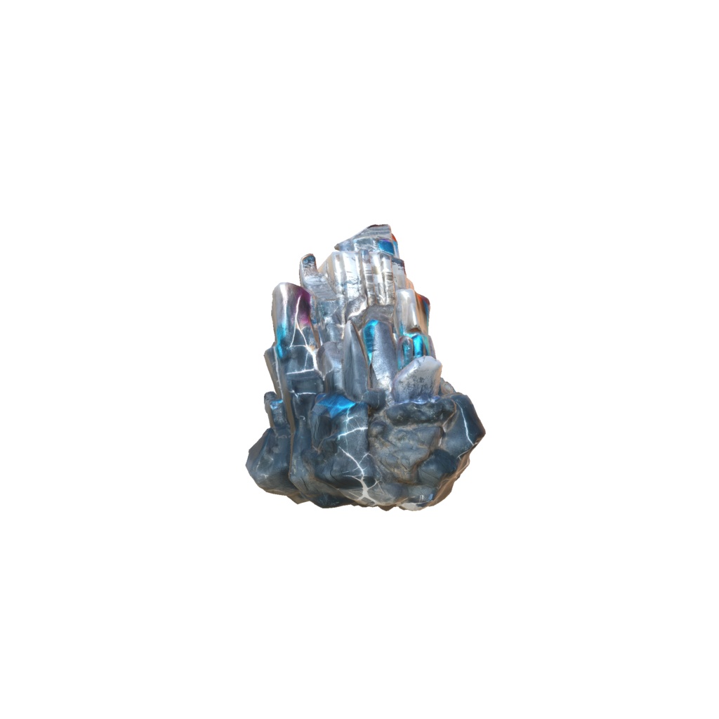 Giant glowing crystal cluster 3d model
