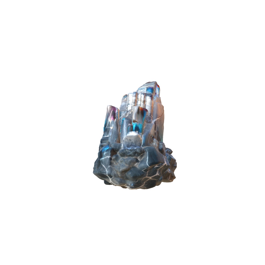 Giant glowing crystal cluster 3d model