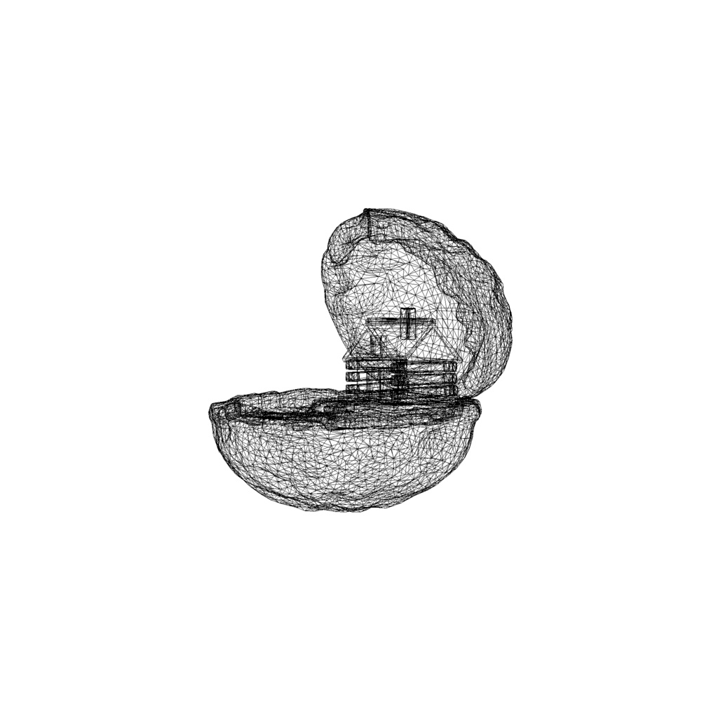 Walnut miniature cabin 3d model