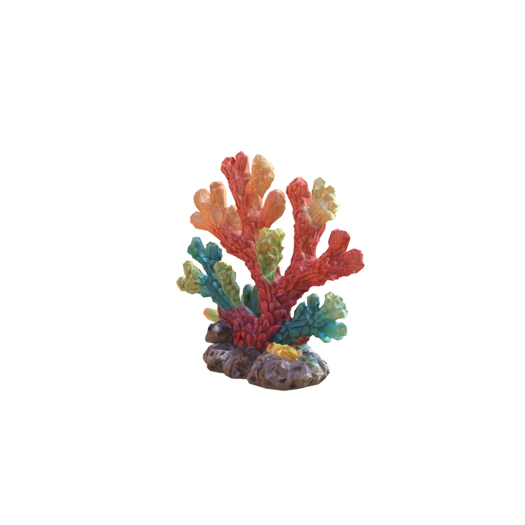 Vibrant coral reef sculpture 3d model