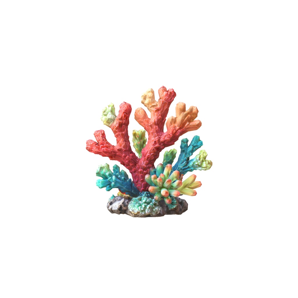 Vibrant coral reef sculpture 3d model