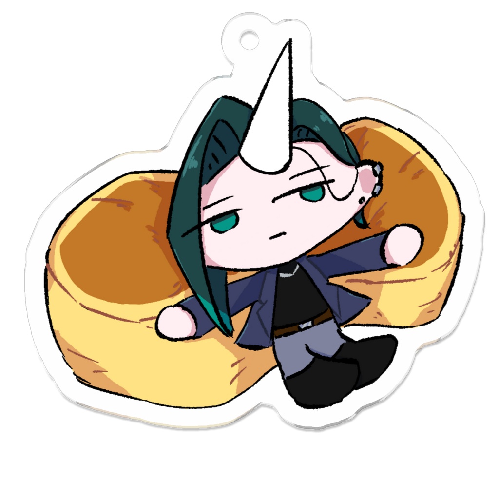 パンケーキクッションのアクリルキーホルダー