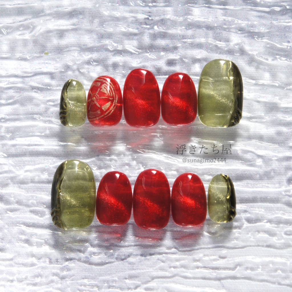 【豊前江】刀剣乱舞 豊前江(ルビー)イメージネイルチップ