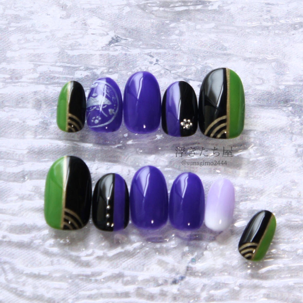 【五月雨江】刀剣乱舞 五月雨江イメージネイルチップ(戦闘衣装)