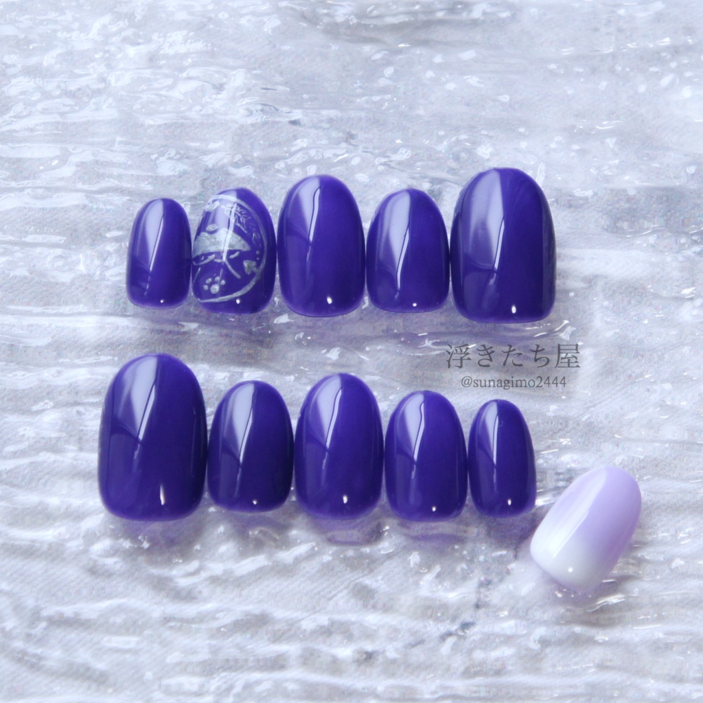 【おそろいネイル】五月雨江(紋+着せかえチップ付き)