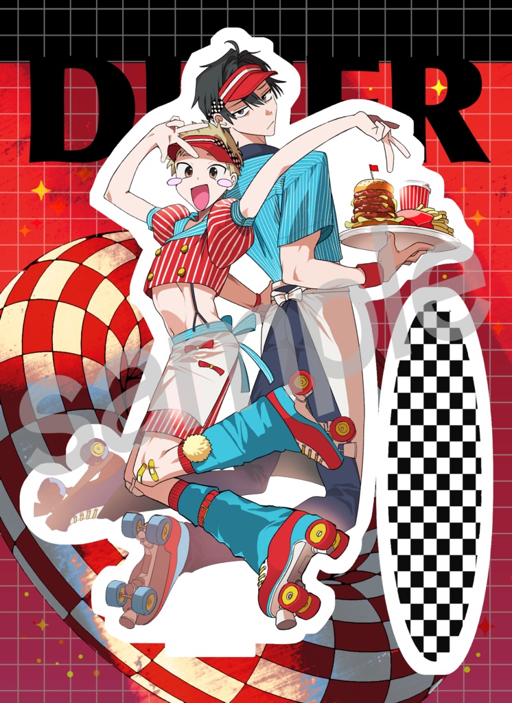 フレーム付きエルフサラリーマンアクスタ（アメリカンダイナーver）