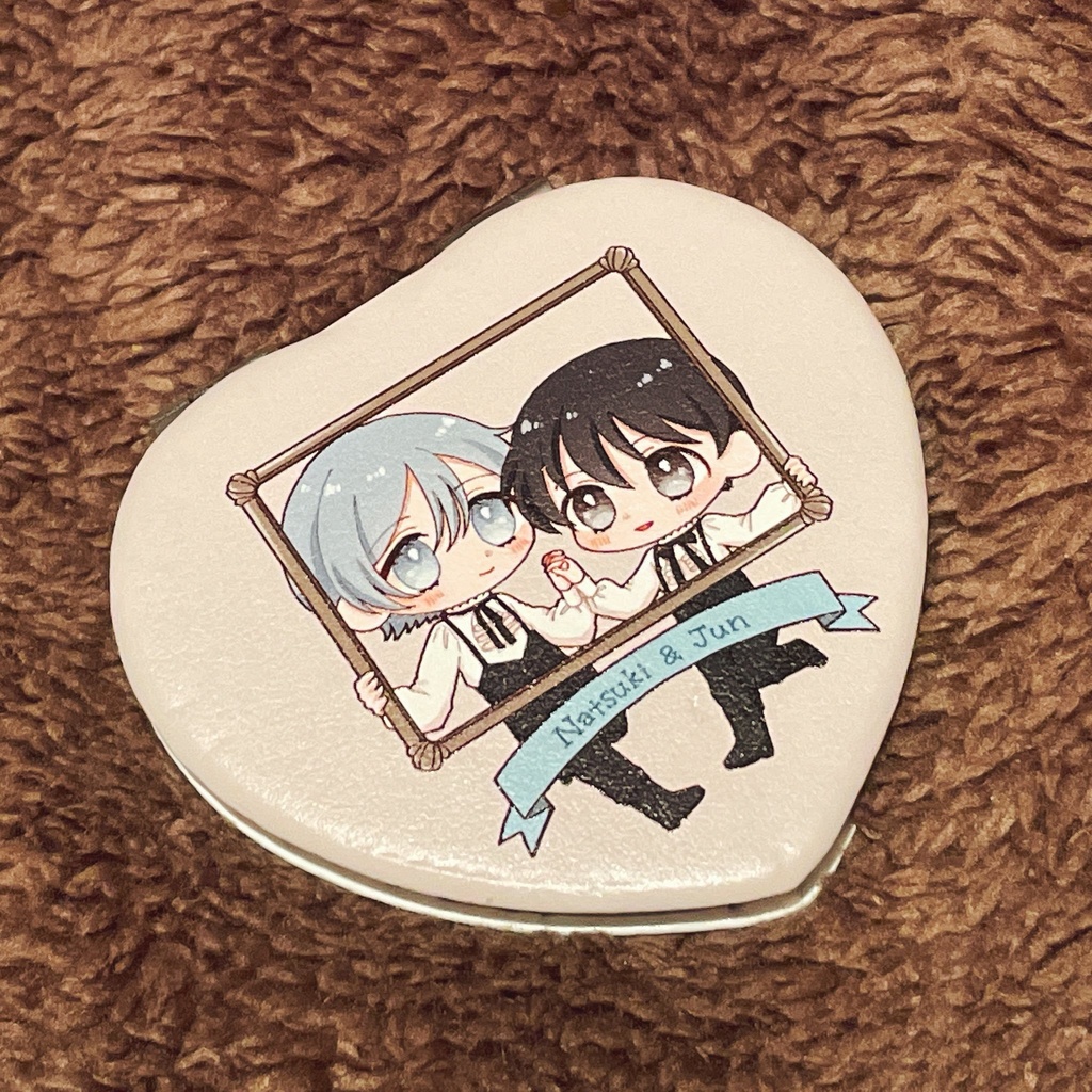 夏旬ハート型コンパクトミラー