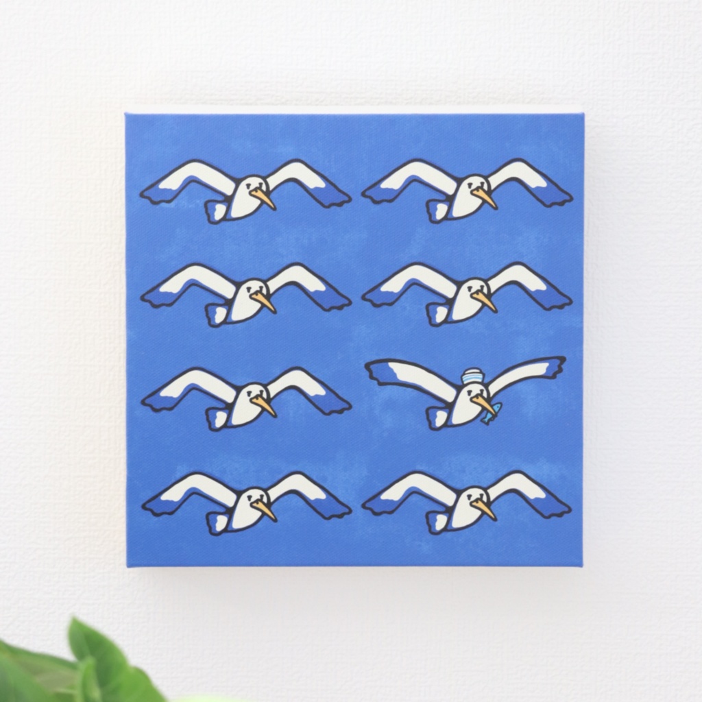 キャンバスフレームアート・海わたるカモメ