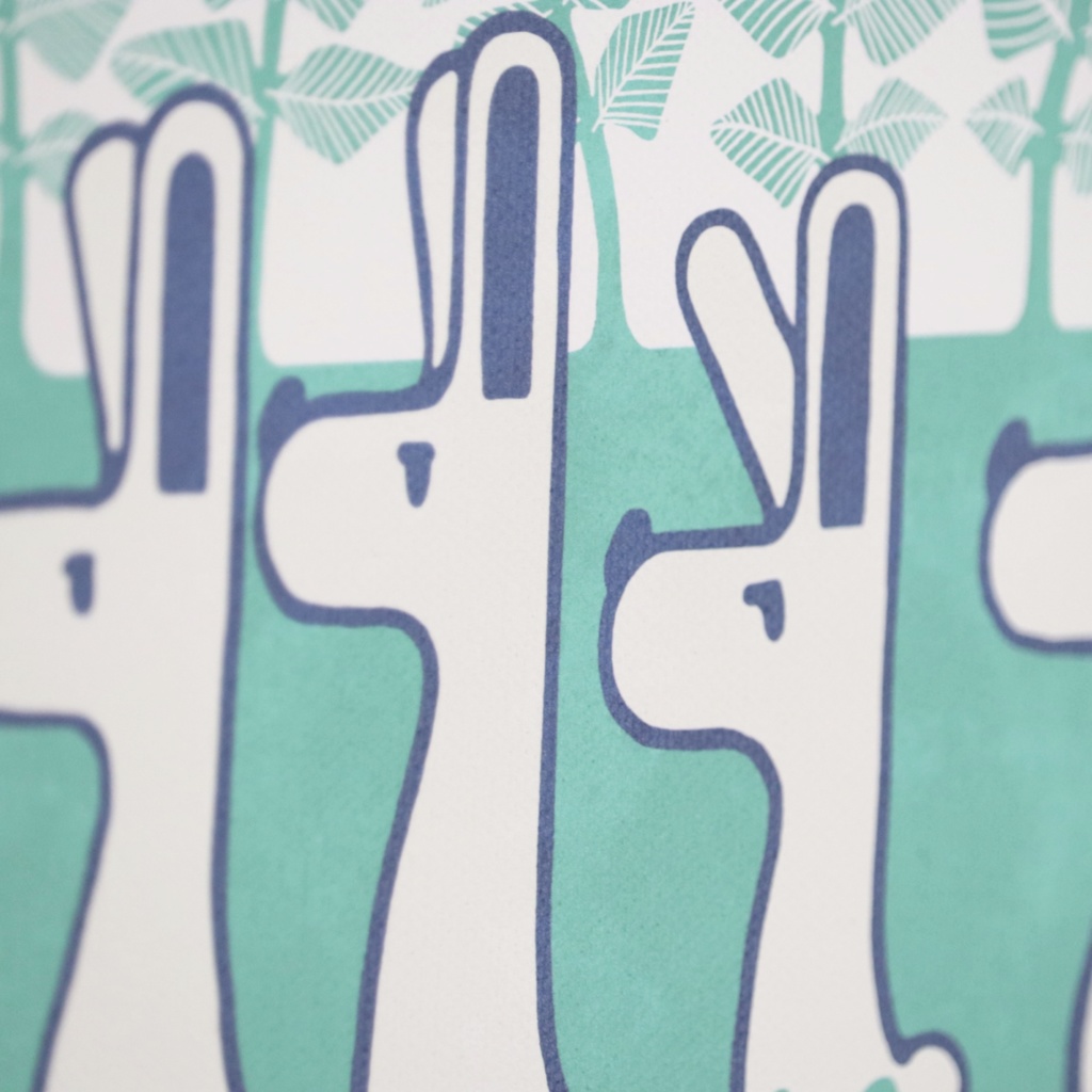 キャンバスフレームアート・にんじん畑のウサギたち