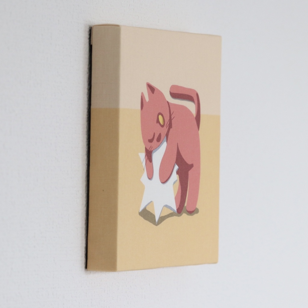 ファブリックパネル「星を抱くネコ」アートパネル